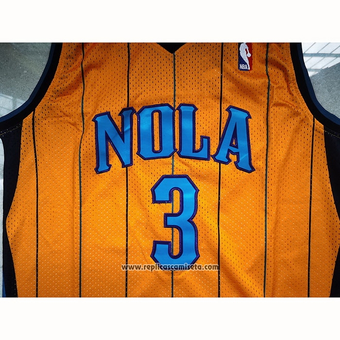 Camiseta Charlotte Hornets Chris Paul #3 Mitchell & Ness 2010-11 Amarillo